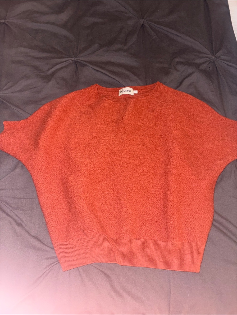 Reset Label, orange wool Short-Sleeve Knit Sweater - LABEL
